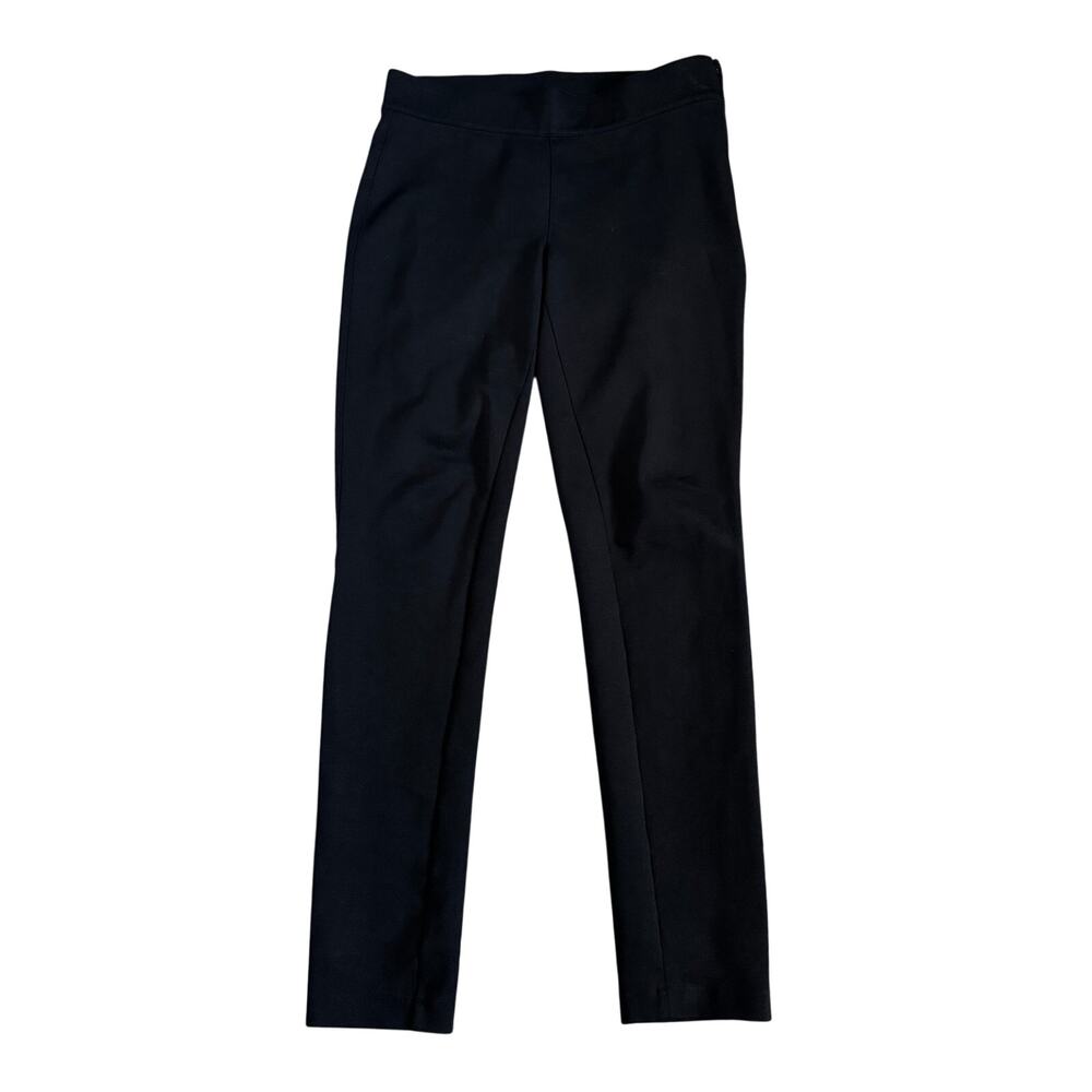 Eddie Bauer Ponte Skinny Ankle Pants Womens Size 2 Side Zip Stretch Minimalist